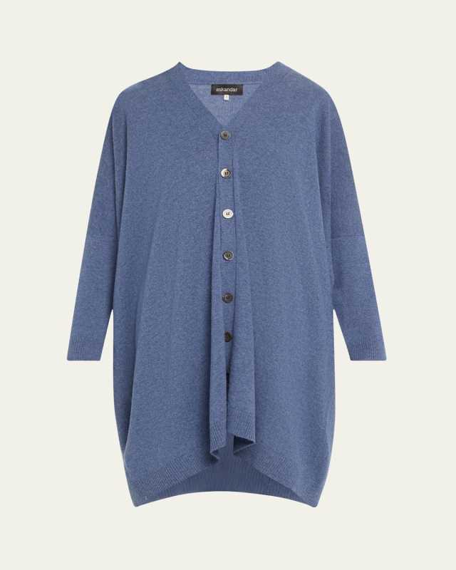 Extra Wide V-Neck Cashmere Cardigan
